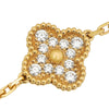 Van Cleef &amp; Arpels 18K Yellow Gold Diamond Malachite 5 Motifs Vintage Alhambra Bracelet 