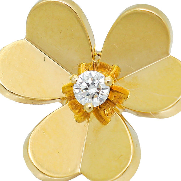 Van Cleef &amp; Arpels 18K Yellow Gold Diamond Small Model Frivole Earrings