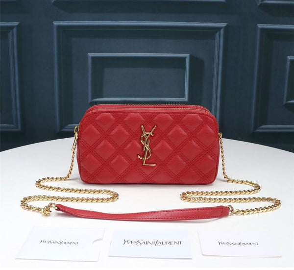 YSL MINI BAG IN RED MATELASSÉ