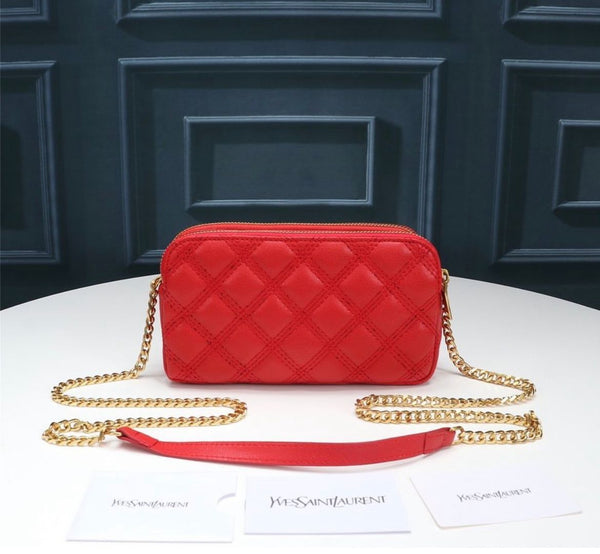 YSL MINI BAG IN RED MATELASSÉ
