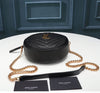 YSL ROUND VINYLE CAMERA BAG IN BLACK LEATHER