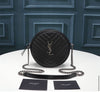 YSL ROUND VINYLE CAMERA BAG IN BLACK LEATHER