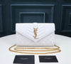 YSL ENVELOPE BAG GRAIN DE POUDRE MIX MATELASSÉ WHITE