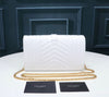 YSL ENVELOPE BAG GRAIN DE POUDRE MIX MATELASSÉ WHITE