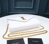 YSL ENVELOPE BAG GRAIN DE POUDRE MIX MATELASSÉ WHITE