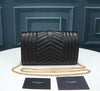 YSL ENVELOPE BAG GRAIN DE POUDRE MIX MATELASSÉ BLACK
