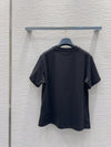 LV 25 Chain Round Neck T-shirt Black White Cotton