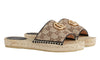 Gucci Women's Brown GG Matelassé Canvas Espadrille Sandal 
