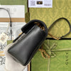 GG MARMONT MEDIUM METELASSE' BLACK SHOULDER BAG