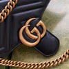 GG MARMONT MEDIUM METELASSE' BLACK SHOULDER BAG