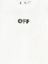 T-shirt per neonato Off-White Kids bianca con logo stampato e maniche lunghe