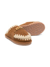 Ciabatte per bambina Mou Kids beige con rifiniture intrecciate