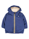 Giacca per neonato K Way Kids blu con cappuccio e fodera in pile