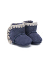 Stivali con cuciture a contrasto per neonata Mou Kids blu con punta tonda