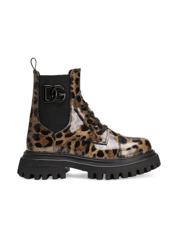 Stivali per bambina Dolce & Gabbana Kids animalier con applicazione