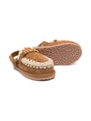 Ciabatte per bambina Mou Kids beige con logo color oro