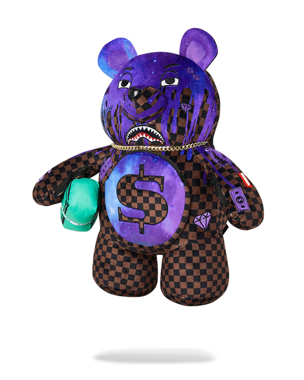 Zaino orsetto per bambino Sprayground Kid marrone con motivo a quadri