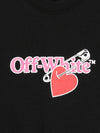 Felpa per bambina Off-White Kids nero con logo sul davanti