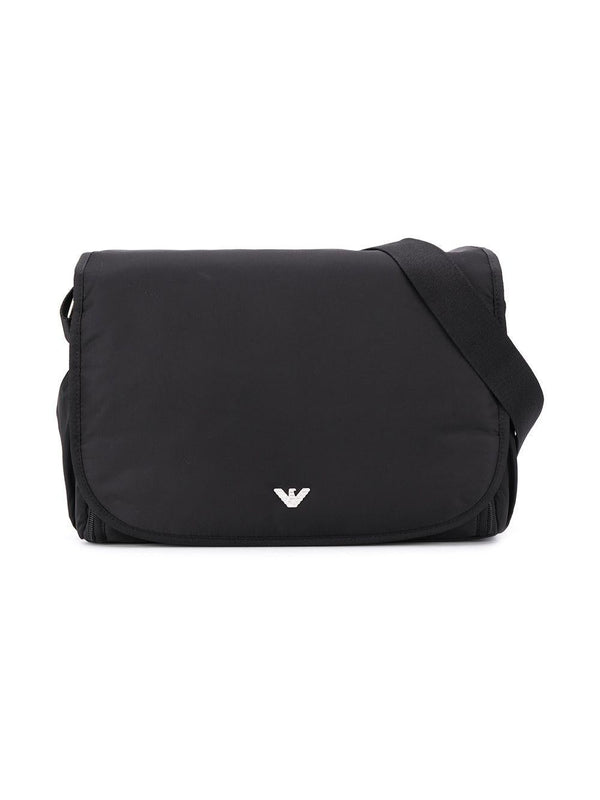 Borsa fasciatoio per neonati Emporio Armani Kids nera con logo