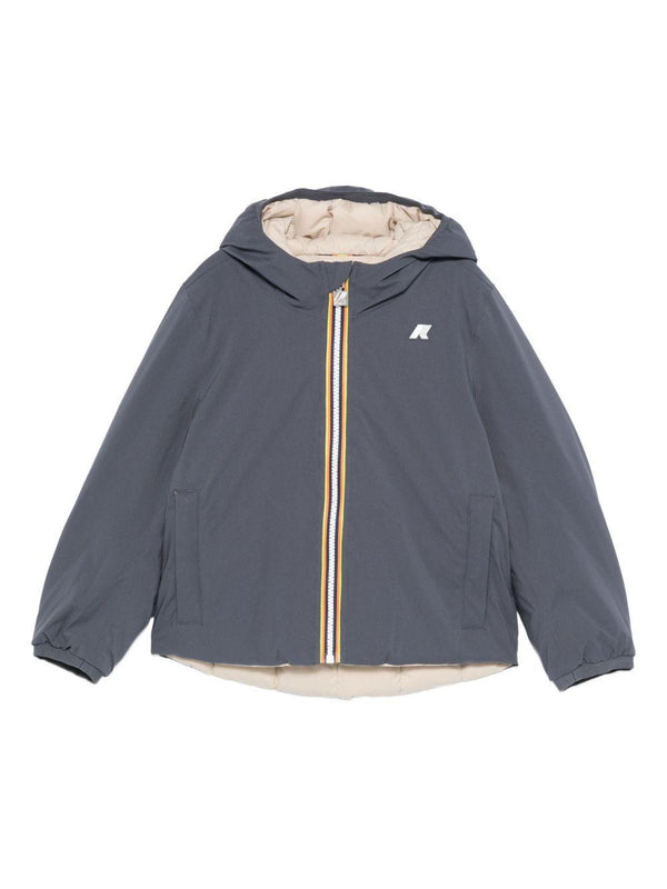 Giubbino per bambino K-Way Kids blu con toppa con logo