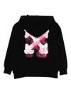 Felpa per bambina Off-White Kids nera con cappuccio stampa con logo effetto vernice spray
