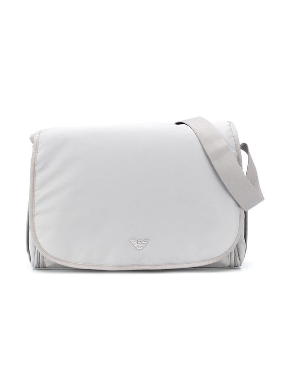 Borsa fasciatoio per neonati Emporio Armani Kids grigio con logo argento