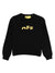 Maglione per bambino Off-White nero con logo ricamato e orlo a coste