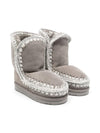 Stivali Eskimo 24 per bambina Mou Kids grigi con applicazione posteriore con logo