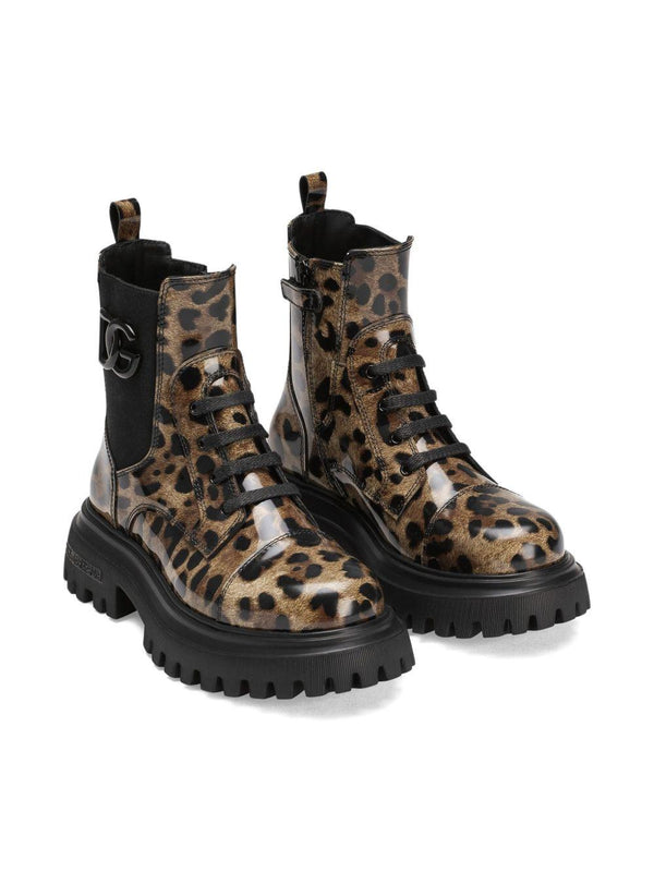 Stivali per bambina Dolce & Gabbana Kids animalier con applicazione