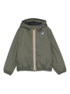 Giacca per bambino K Way Kids Le Vrai verde con dettagli a righe
