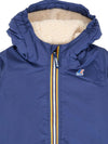 Giacca per neonato K Way Kids blu con cappuccio e fodera in pile