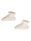Set berretto e scarpette per neonata Chloé Kids bianco con orlo a smerlo