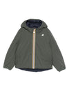 Giubbino per bambino K-Way Kids verde con toppa con logo