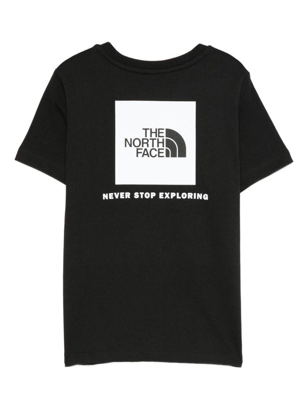 T-shirt per bambino The North Face Kids nero con logo sul petto