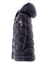 Giubbino trapuntato per bambina Moncler Enfant nero con cappuccio