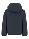 Giacca per bambino K Way Kids blu con cappuccio e fodera in pile