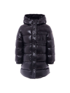 Giubbino trapuntato per bambina Moncler Enfant nero con cappuccio