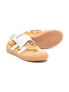 Sneakers per bambina Monnalisa marrone con logo di strass