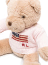 Orsetto Flag per neonati Polo Ralph Lauren Kids rosa con logo intarsiato