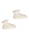 Set berretto e scarpette per neonata Chloé Kids bianco con orlo a smerlo