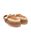 Ciabatte per bambina Mou Kids beige con logo color oro