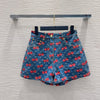 LV 25 Cherry Denim Shorts Blue Cotton