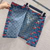 LV 25 Cherry Denim SkirtBlue Cotton