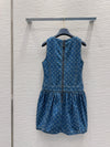 LV 25 Both Muscular Soft Denim Vest Dress Blue Cotton