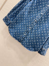 LV 25 Both Muscular Soft Denim Shirt Blue Cotton