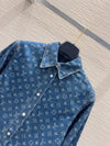 LV 25 Both Muscular Soft Denim Shirt Blue Cotton