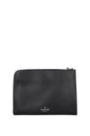 Clutch vltn Leather Black White
