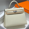 Hermes Kelly Bag Milkshake White Silver Epsom Leather 249772