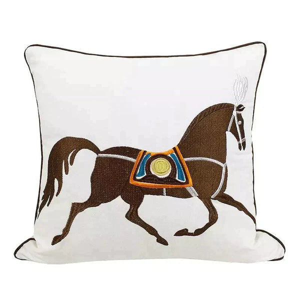 Copricuscini con cavallo ricamato