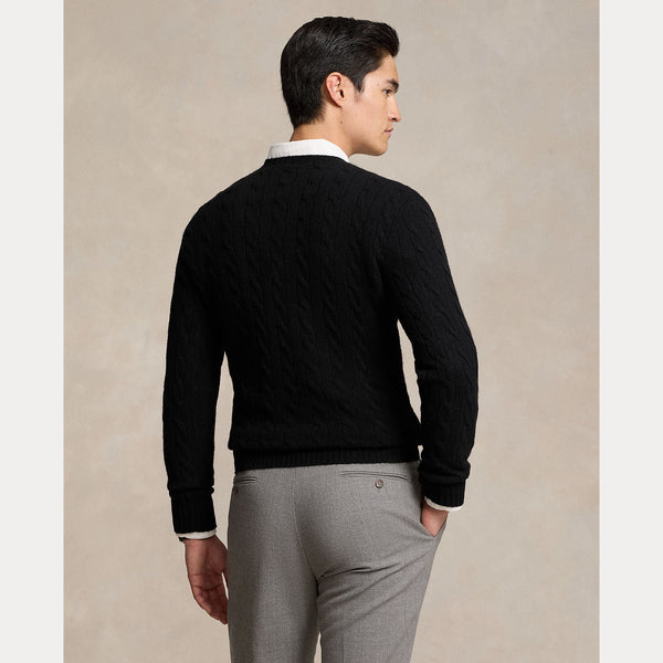 CABLE-KNIT WOOL-CASHMERE SWEATER 